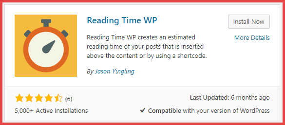 Reading Time WordPress Plugin